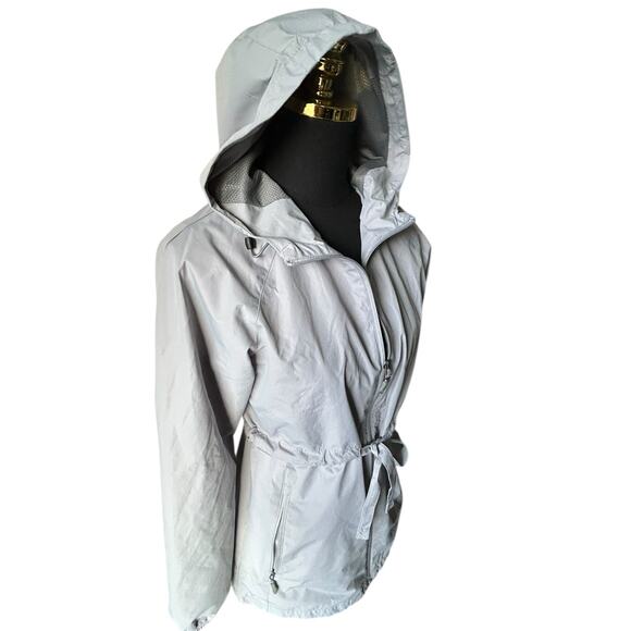 New Balance Women’s Gray Hooded Active Jacket –Size Small, Full Zip, Long Line - Picture 2 of 6